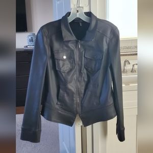 WHBM Grey coated denim jacket Size 4
